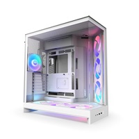 NZXT skříň H9 Flow ARGB+ dvoukomorová ATX / 6xRGB 140 mm / 1x 120mm fan / prosklená / controller / bílá