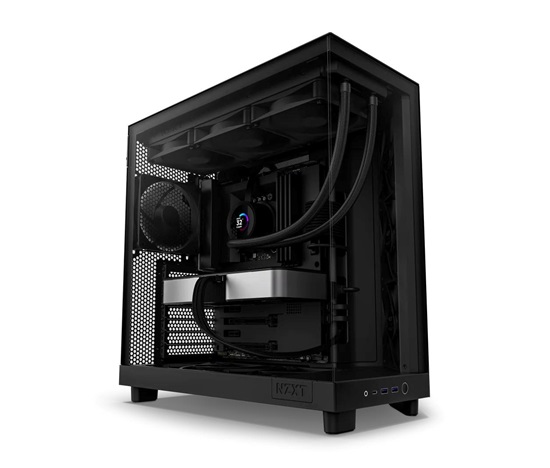 NZXT skříň H6 Flow dvoukomorová / MidT / 3x120mm fan / 2xUSB 3.2 / USB-C / prosklená bočnice i čelo / černá