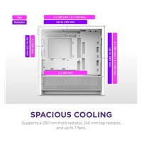NZXT skříň H3 Flow / microATX / 1x120mm / USB / USB-C / bílá