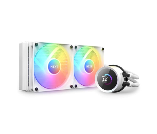 NZXT vodní chladič Kraken 240 RGB / 2x120mm fan / 4-pin PWM / LCD disp. / 6 let / bílá