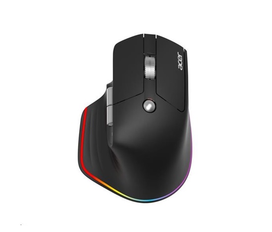 ACER bezdrátová myš Easy Fit Mouse,ergonomická,4000dpi,6 tlačítek,RGB,10m dosah,USB-C,BT,Black
