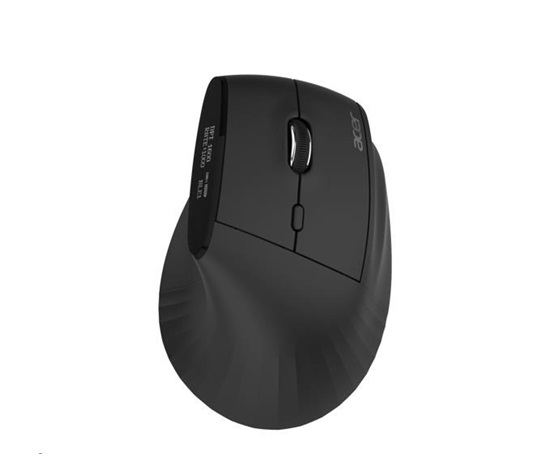 ACER bezdrátová myš Smart Fit Vertical Mouse,8000 dpi,10 tlačítek,RGB,10m dosah,BT,USB,výdrž 120h,Black
