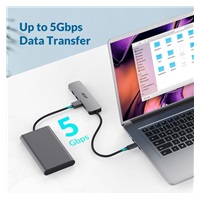 Acer 5IN1 Type- C dongle,HDMI,USB3.0,USB-C,100W PD,Dark Silver