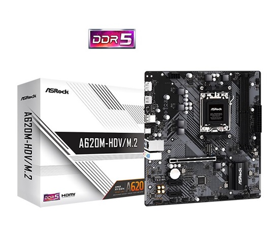 BAZAR - ASRock MB Sc AM5 A620M-HDV/M.2, AMD A620, 2xDDR5, HDMI, DP - Poškozený obal (Komplet)
