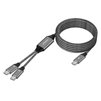 PREMIUMCORD Nabíjecí kabel USB-C, 2xUSB-C na USB-C, 100W, 1m, černá