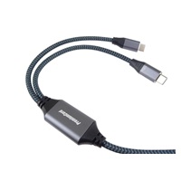 PREMIUMCORD Nabíjecí kabel USB-C, 2xUSB-C na USB-C, 100W, 1m, černá
