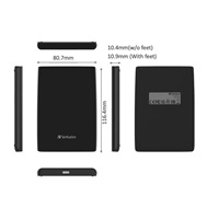 VERBATIM externí SSD 256GB Store‘n‘Go Slim Portable USB 3.0, USB-A/USB-C, černá