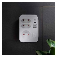 Solight rozbočka, 1x 16A + 2x 2,5A, 2xUSB A+C, bílá, vypínač