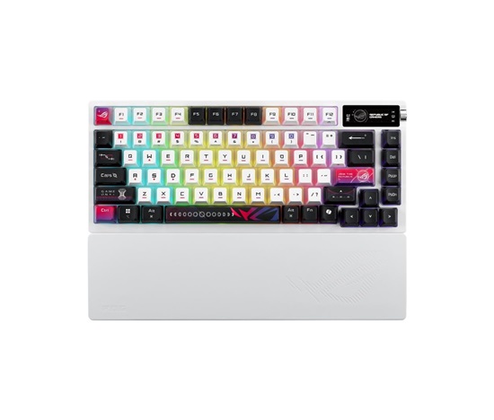 ASUS Klávesnice ROG Azoth X, Mechanická, Bezdrátová BT, RF 2.4GHz, US, bílá