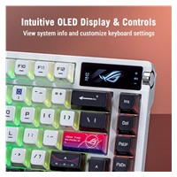 ASUS Klávesnice ROG Azoth X, Mechanická, Bezdrátová BT, RF 2.4GHz, US, bílá