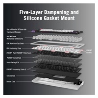 ASUS Klávesnice ROG Azoth X, Mechanická, Bezdrátová BT, RF 2.4GHz, US, bílá