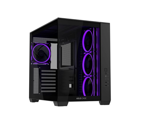 ASUS Case A32 PLUS TG ARGB, ATX, Průhledná bočnice, 4x 120mm ARGB Fan, Černá
