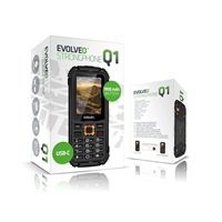 EVOLVEO StrongPhone Q1, vodotěsný odolný Dual SIM telefon, černo-oranžový