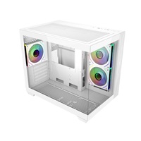 Cooler Master case Elite 481 Wood, ATX, Průhledná bočnice, 3x 120mm ARGB Fan, Bílá