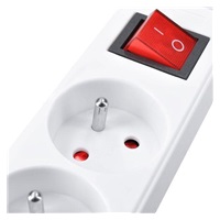 Solight prodlužovací přívod 5m, 4 zásuvky, vypínač, 16A/3680W, PVC, bílý