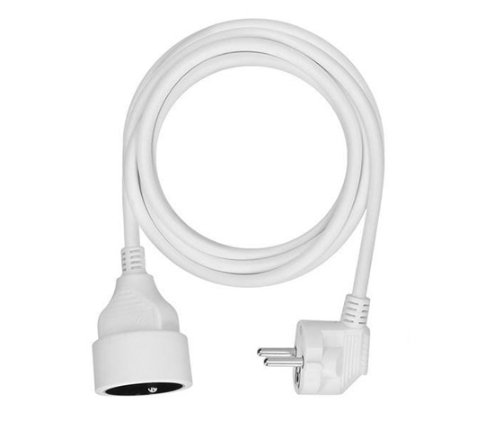 Solight prodlužovací přívod 3m, 1 zásuvka, 16A/3680W, PVC, bílý