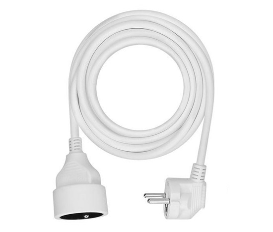Solight prodlužovací přívod 5m, 1 zásuvka, 16A/3680W, PVC, bílý