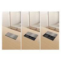 Solight vestavný blok zásuvek s posuvným krytem, 2 zásuvky, USB A+C 20W PD, 2m, stříbrný