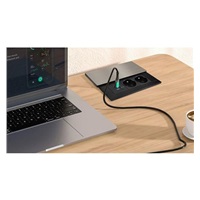 Solight vestavný blok zásuvek s posuvným krytem, 2 zásuvky, USB A+C 20W PD, 2m, stříbrný