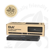 Club3D Dokovací stanice USB-C 14v1, 2xHDMI, 2xDP, 3xUSB-C, 1xUSB-C PD, 2xUSB, 1xRJ45, 1x3.5mm, microSD/SD, černá