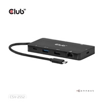 Club3D Dokovací stanice USB-C 9v1, 2xHDMI, 1xUSB-C, 1xUSB-C PD, 2xUSB, 1xRJ45, microSD/SD, černá