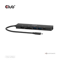 Club3D Dokovací stanice USB-C 7v1, 1xHDMI, 1xUSB-C PD, 2xUSB, 1xRJ45, microSD/SD, černá