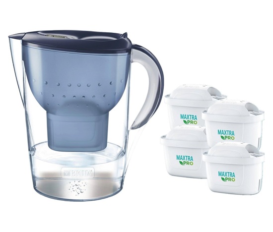 Brita Marella XL filtrační konvice, modrá + 4 filtrační patrony
