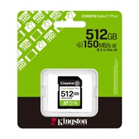 Kingston SDXC karta 512GB Canvas Select Plus, U1, V10, A1