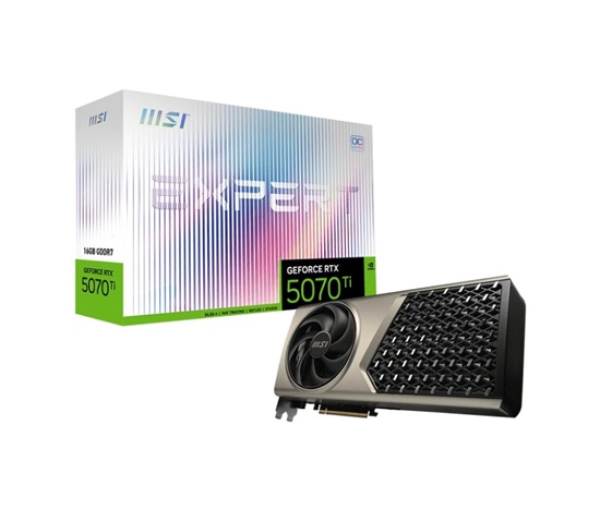 MSI VGA NVIDIA GeForce RTX 5070 Ti 16G EXPERT OC, RTX 5070 Ti, 16GB GDDR7, 3xDP, 1xHDMI