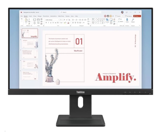 LENOVO LCD E24-40 - 23.8",IPS,16:9,1920x1080,100Hz,250cd/m2,1300:1,4ms(GtG),VGA,DP,HDMI,USB Hub,RJ45,Pivot