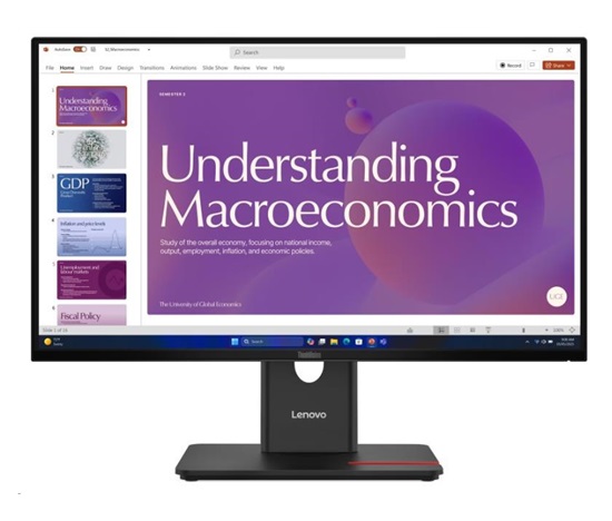 LENOVO LCD T24D-40 - 23.8",IPS,16:9,1920x1080,120Hz,250cd/m2,1500:1,4ms,USB-C(96W PD),HDMI,DP,DPout,DC,USBHub,RJ45,Pivot
