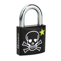 Master Lock Visací zámek  z pevného hliníku 3430EURDSKULL - 30mm