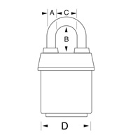 Master Lock Visací zámek  PRO se zapuštěným třmenem - 54mm