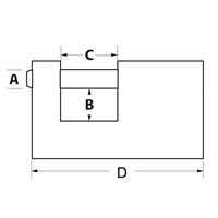 Master Lock Obdélníkový visací zámek  608EURD pro všeobecnou ochranu - 85mm