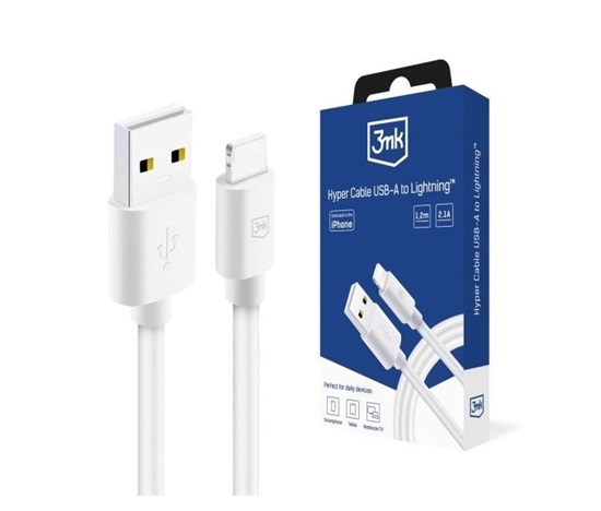 3mk Hyper Cable A to Lightning 1.2m 5V/2.1A 12W White