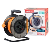 Strend Pro DG-FB04 buben 25m plast 4xzas. 3x1,5mm oranžová (213053)