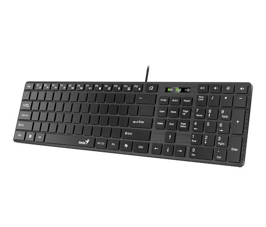 GENIUS Klávesnice Slimstar K500 Education, Bez písmen, Drátová USB, černá