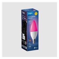 TP-Link Tapo L430C chytrá WiFi stmívatelná LED žárovka (barevná,2500K-6500K,470lm,2,4GHz,E14)