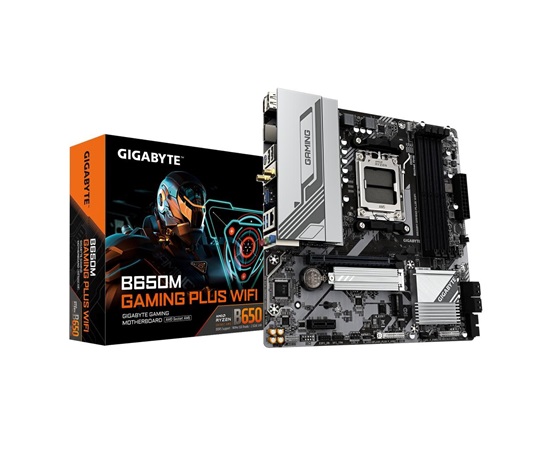 GIGABYTE MB Sc AM5 B650M GAMING PLUS WF, AMD B650, 4xDDR5, 2xDP, 1xHDMI, WiFi, mATX