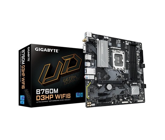 GIGABYTE MB Sc LGA1700 B760M D3HP WIFI6, Intel B760, 4xDDR5, 1xDP, 1xHDMI, 1xVGA, mATX