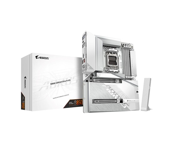 GIGABYTE MB Sc AM5 B850 AORUS STEALTH ICE, AMD B850, 4xDDR5, 1xHDMI