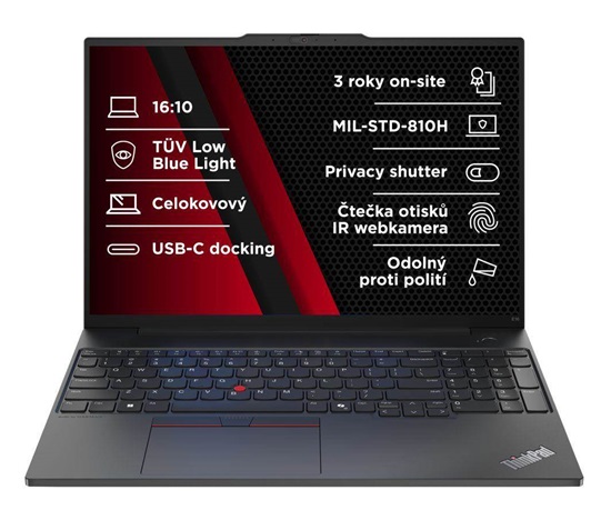 BAZAR - LENOVO NTB ThinkPad E16 AMD G2 - Ryzen5 7535HS,16" WUXGA,16GB,512SSD,FHD+IRcam,W11P - Rozbaleno