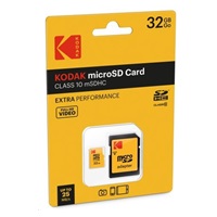 Kodak paměťová micro SD karta 32GB Class10 w/adapter Extra