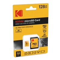 Kodak paměťová micro SD karta 128GB UHS-II U3 V60 Pro +adapt