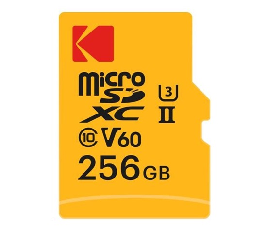 Kodak paměťová micro SD karta 256GB UHS-II U3 V60 Pro +adapt