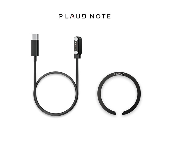 PLAUD NOTE Accessory Kit Black - Nabíječka a magnetický clip, černá