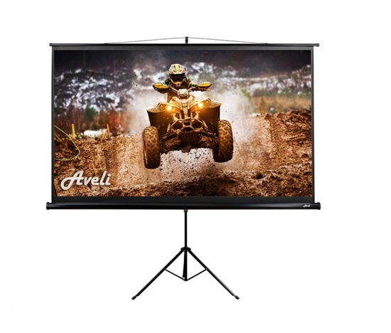 Projekční plátno AVELI stativ, 204x115cm (16:9) 92", černý tubus
