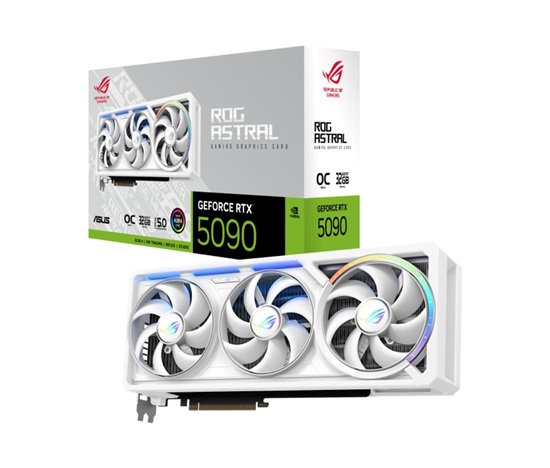 ASUS VGA NVIDIA GeForce RTX 5090 ROG ASTRAL WHITE 32GB OC, 32GB GDDR7, 3xDP, 2xHDMI
