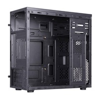 BAZAR - 1stCOOL skříň STEP Premium, micro tower, AU, USB 3.0, USB-C, 1x 120mm + 1x 80mm Fan, černá, poškozený obalb