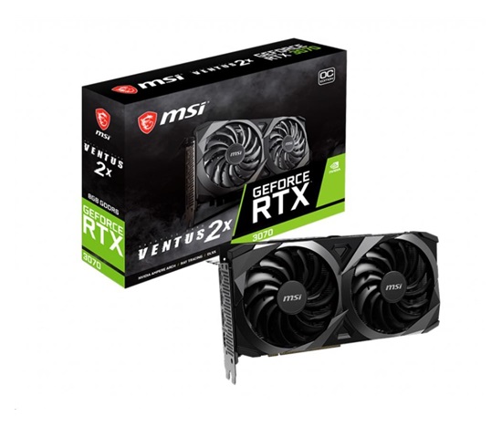BAZAR - MSI VGA NVIDIA GeForce RTX 3070 VENTUS 2X OC, 8GB GDDR6, 1xHDMI, 3xDP - Po opravě (Bez příšlušenství)